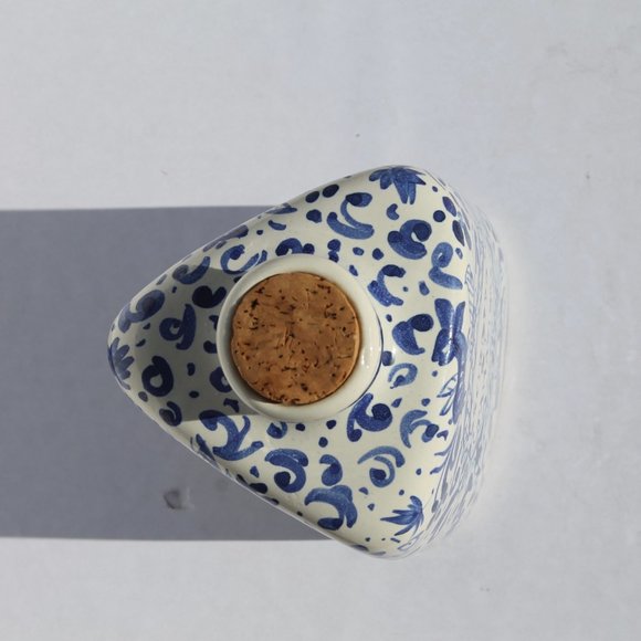 Exquisite Italian Hand-Painted Blue & White Syrup Tamarind Jar Unique Folk Art - Picture 5 of 6